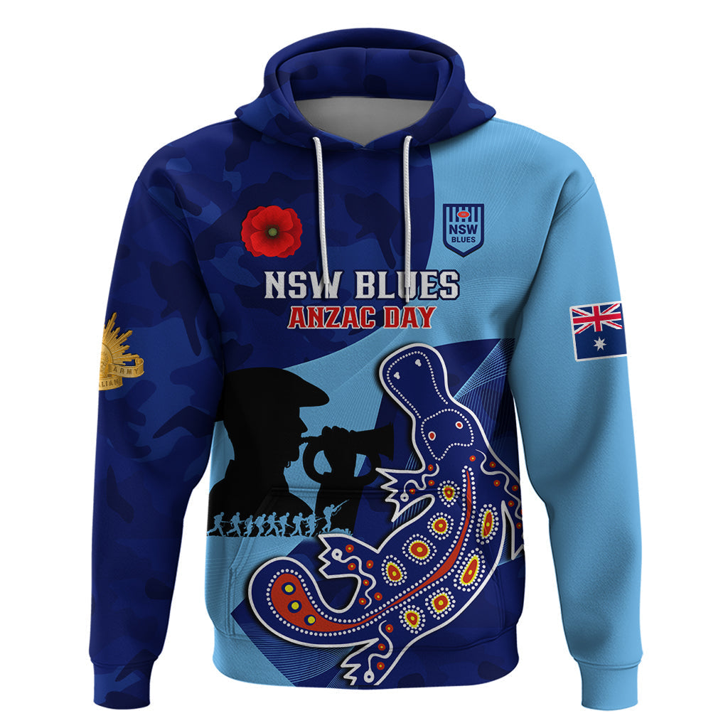 Custom NSW Blues ANZAC Day Zip Hoodie Australian Platypus Mix Camouflage - Vibe Hoodie Shop