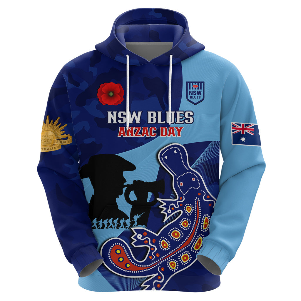 Custom NSW Blues ANZAC Day Zip Hoodie Australian Platypus Mix Camouflage - Vibe Hoodie Shop