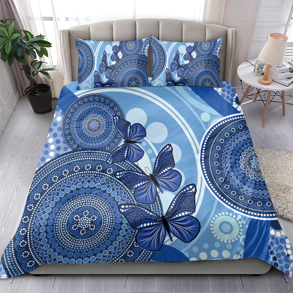 Australia Autism Awareness Bedding Set 4 April Indigenous Butterfly - Vibe Hoodie Shop