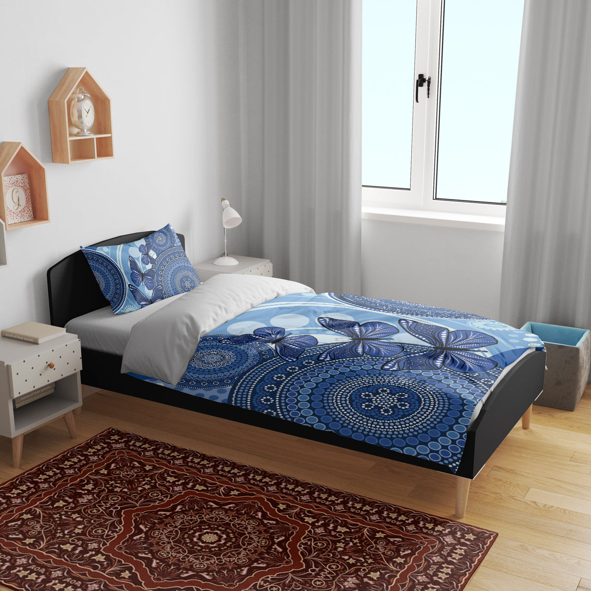 Australia Autism Awareness Bedding Set 4 April Indigenous Butterfly - Vibe Hoodie Shop
