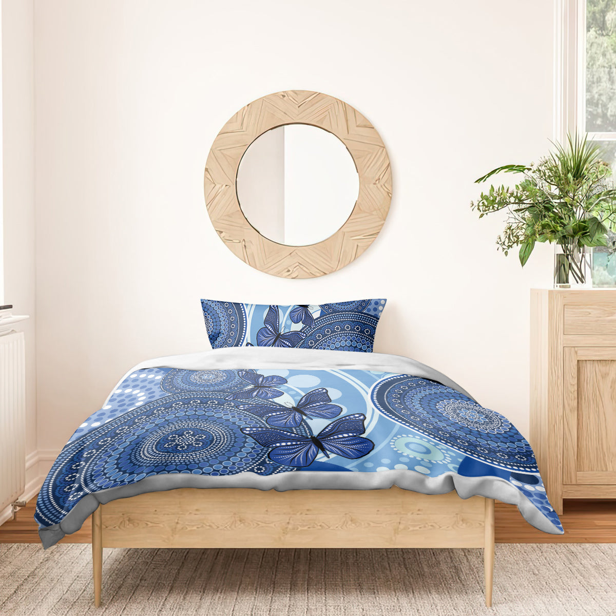 Australia Autism Awareness Bedding Set 4 April Indigenous Butterfly - Vibe Hoodie Shop