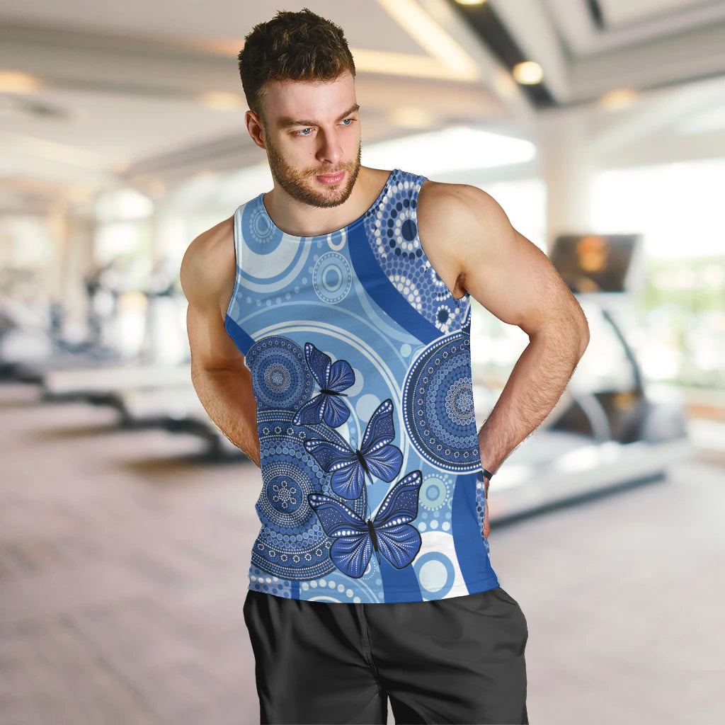 Australia Autism Awareness Men Tank Top 4 April Indigenous Butterfly - Vibe Hoodie Shop