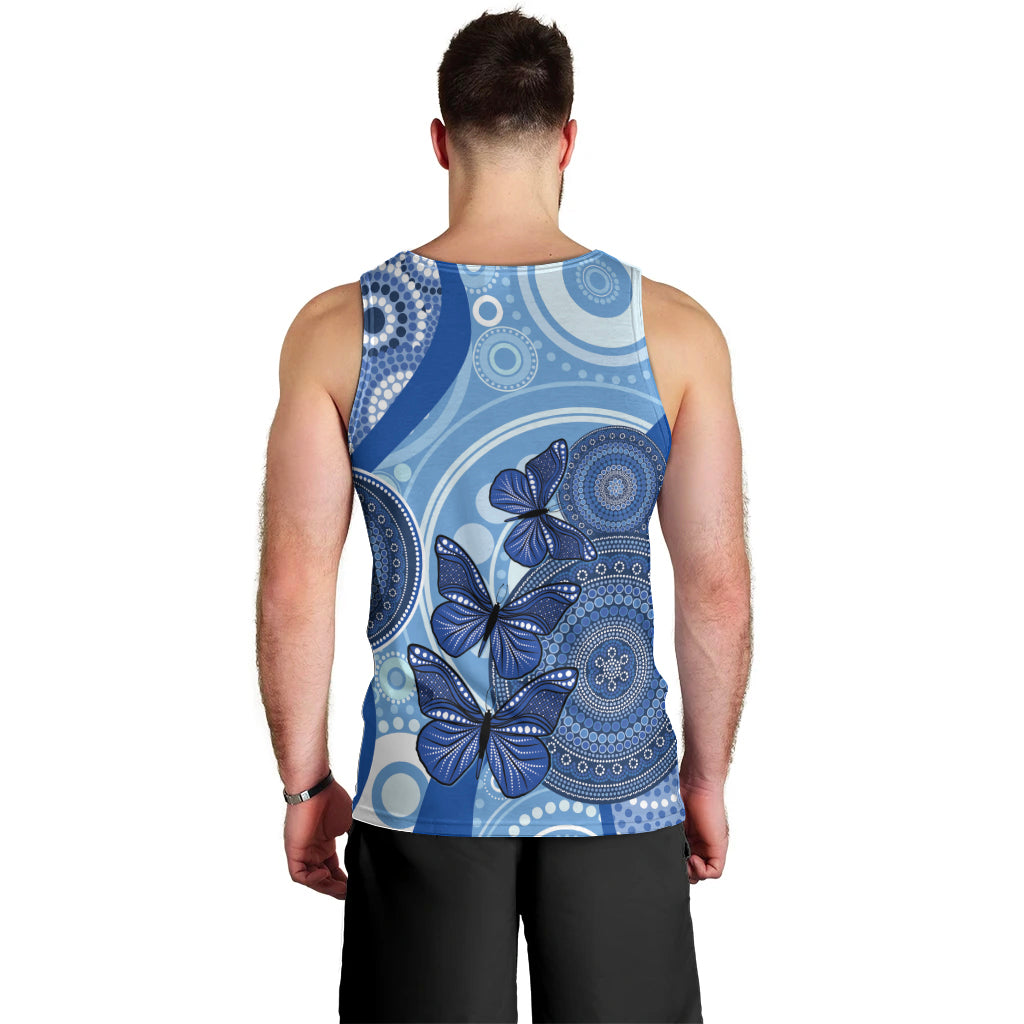 Australia Autism Awareness Men Tank Top 4 April Indigenous Butterfly - Vibe Hoodie Shop