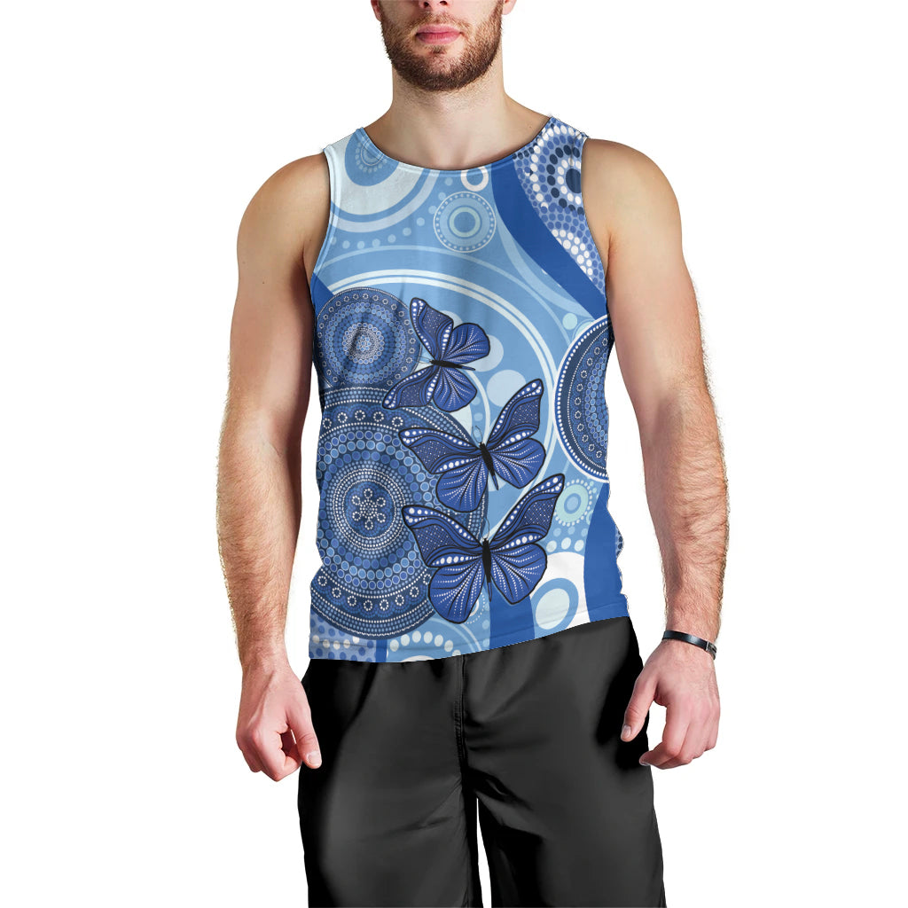 Australia Autism Awareness Men Tank Top 4 April Indigenous Butterfly - Vibe Hoodie Shop