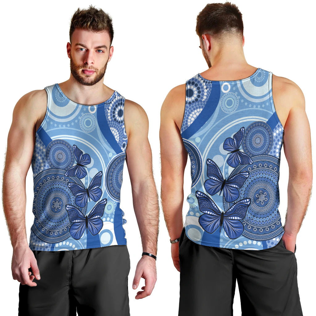 Australia Autism Awareness Men Tank Top 4 April Indigenous Butterfly - Vibe Hoodie Shop