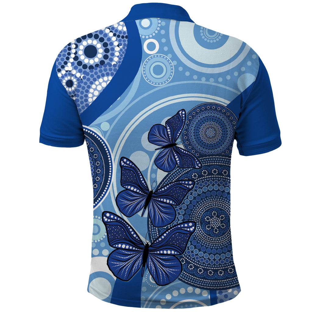 Australia Autism Awareness Polo Shirt 4 April Indigenous Butterfly - Vibe Hoodie Shop