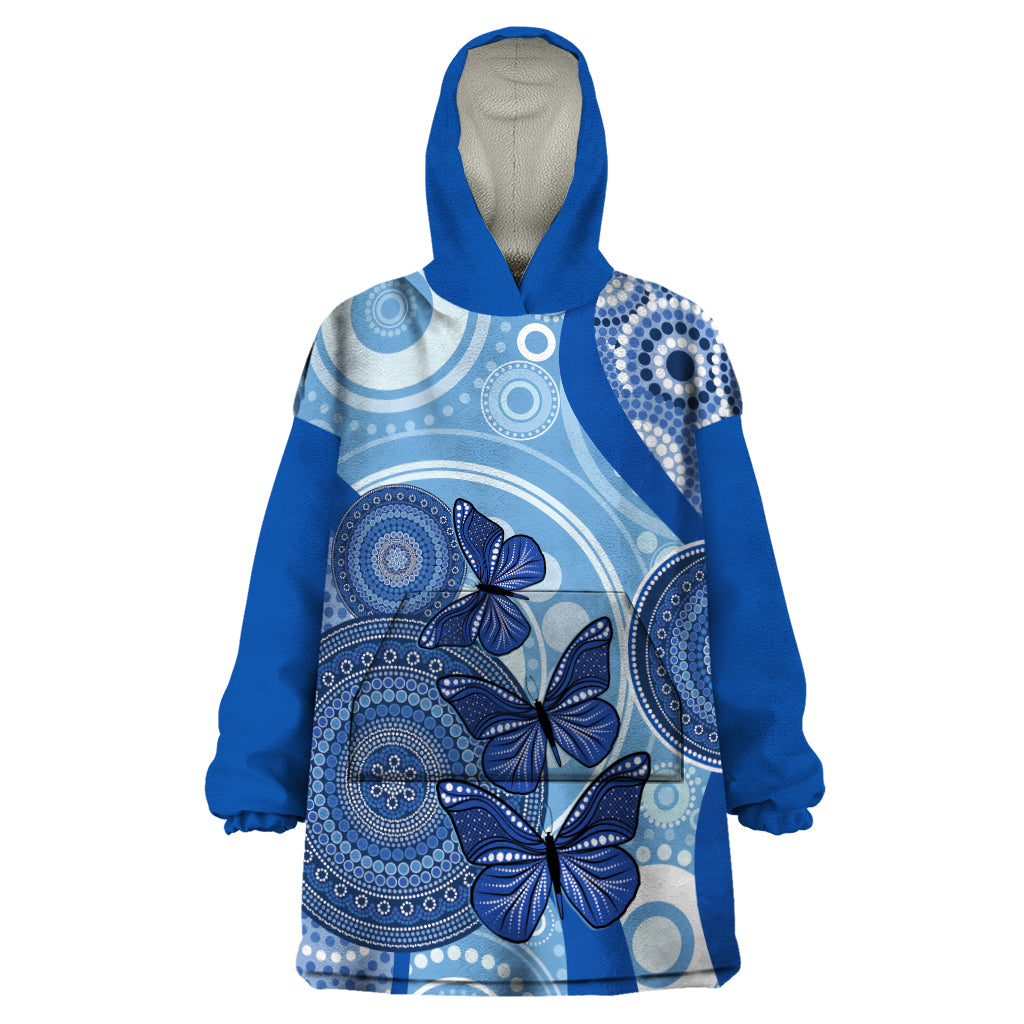 Australia Autism Awareness Wearable Blanket Hoodie 4 April Indigenous Butterfly - Vibe Hoodie Shop