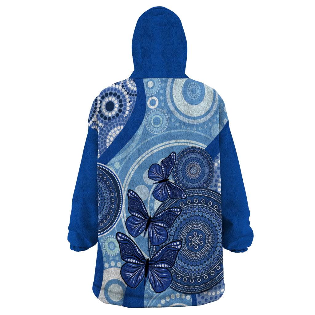 Australia Autism Awareness Wearable Blanket Hoodie 4 April Indigenous Butterfly - Vibe Hoodie Shop