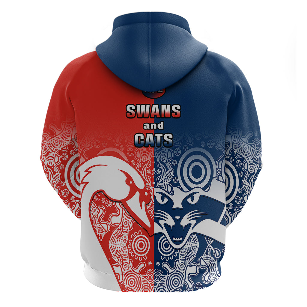 Swans And Cats Football Hoodie Sydney Mix Geelong Indigenous - Vibe Hoodie Shop
