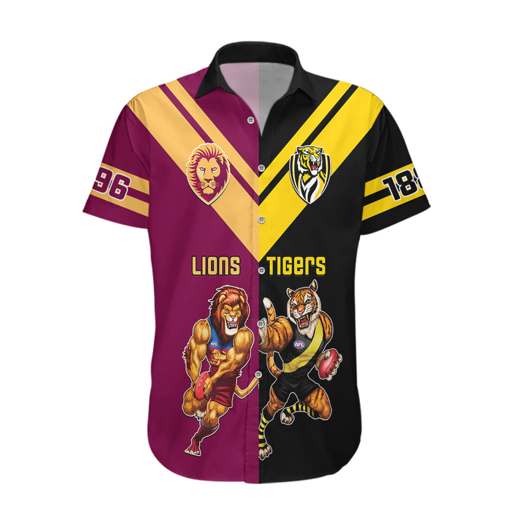 Personalised Richmond And Brisbane Lions Football Hawaiian Shirt Sporty Version - Vibe Hoodie Shop