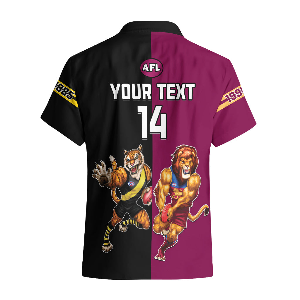 Personalised Richmond And Brisbane Lions Football Hawaiian Shirt Sporty Version - Vibe Hoodie Shop