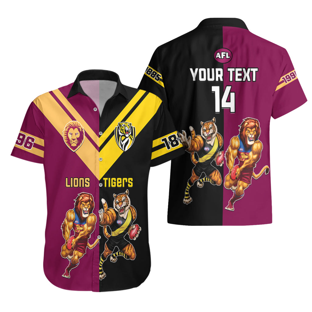 Personalised Richmond And Brisbane Lions Football Hawaiian Shirt Sporty Version - Vibe Hoodie Shop