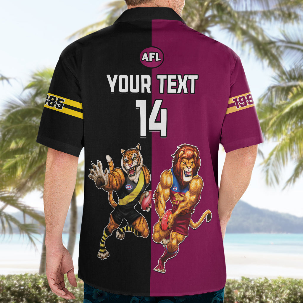 Personalised Richmond And Brisbane Lions Football Hawaiian Shirt Sporty Version - Vibe Hoodie Shop