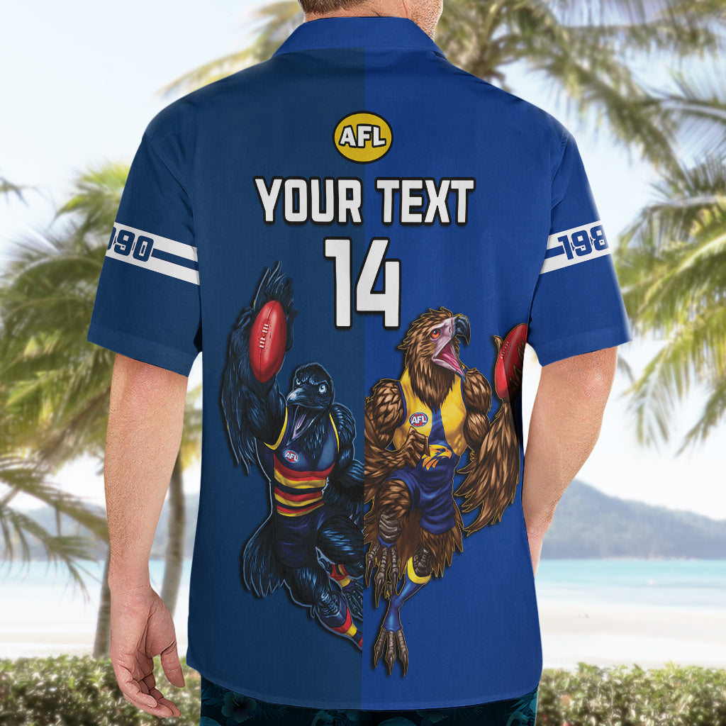 Personalised Eagles And Crows Football Hawaiian Shirt West Coast Mix Adelaide Sporty Version - Vibe Hoodie Shop