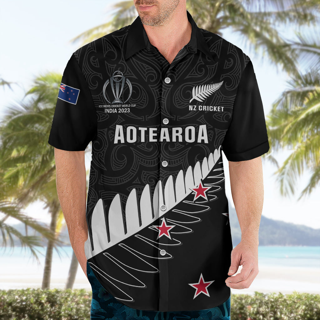 New Zealand Cricket Hawaiian Shirt 2023 Go Champions World Cup - Vibe Hoodie Shop