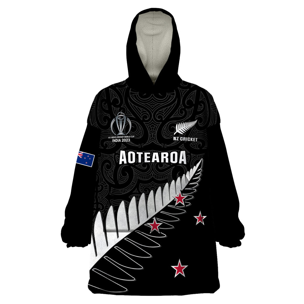 New Zealand Cricket Wearable Blanket Hoodie 2023 Go Champions World Cup - Vibe Hoodie Shop