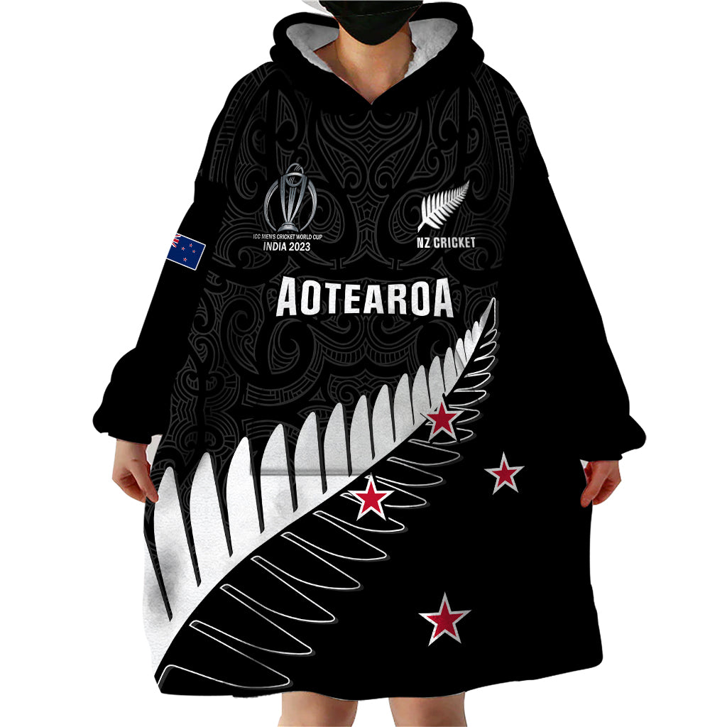 New Zealand Cricket Wearable Blanket Hoodie 2023 Go Champions World Cup - Vibe Hoodie Shop