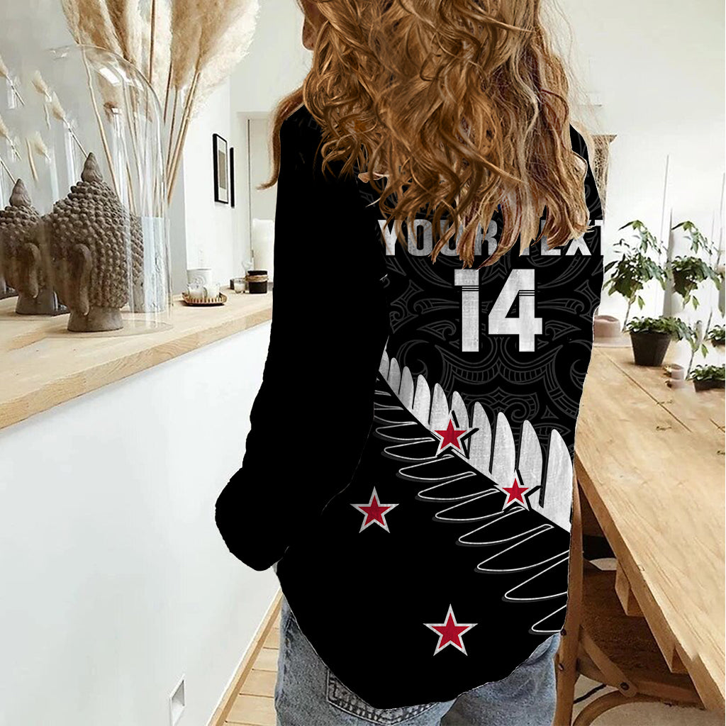 Personalised New Zealand Cricket Women Casual Shirt 2023 Go Champions World Cup - Vibe Hoodie Shop