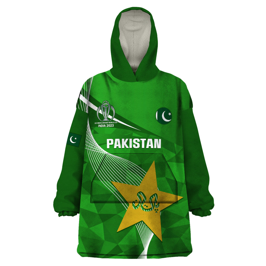 Pakistan Cricket Wearable Blanket Hoodie Shaheens 2023 Go Champions World Cup - Vibe Hoodie Shop