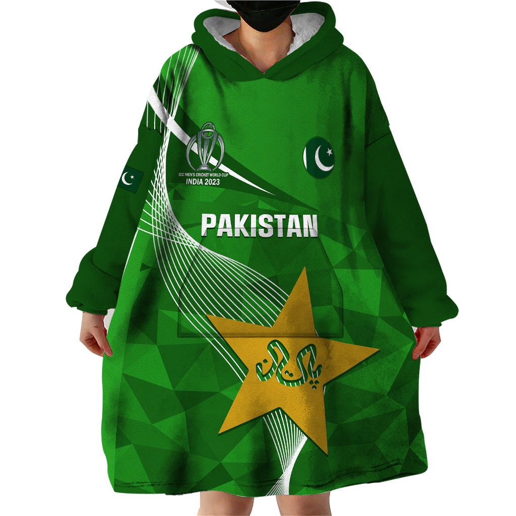 Pakistan Cricket Wearable Blanket Hoodie Shaheens 2023 Go Champions World Cup - Vibe Hoodie Shop