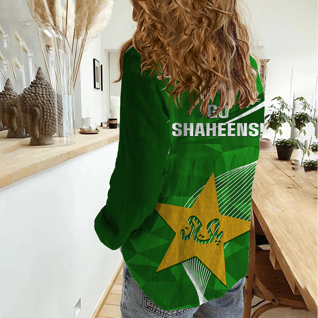 Pakistan Cricket Women Casual Shirt Shaheens 2023 Go Champions World Cup - Vibe Hoodie Shop