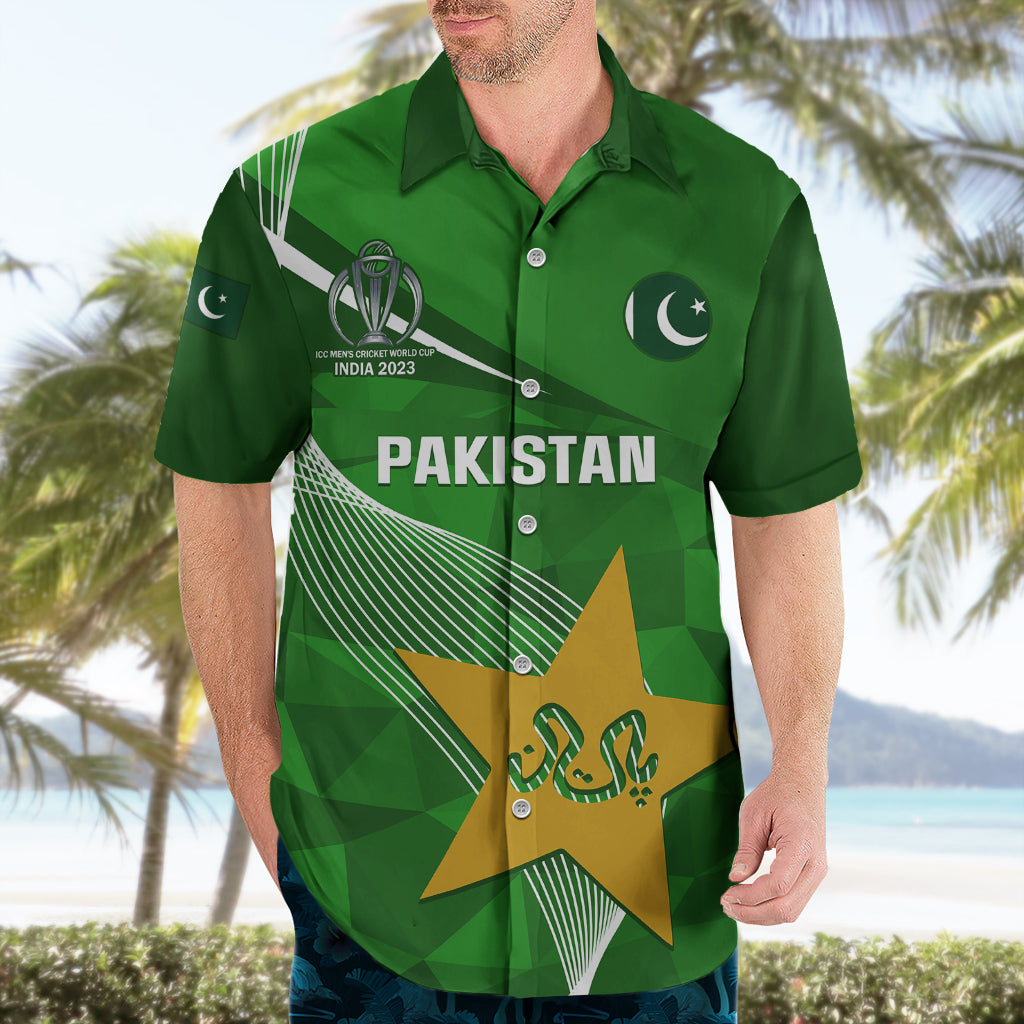 Personalised Pakistan Cricket Hawaiian Shirt Shaheens 2023 Go Champions World Cup - Vibe Hoodie Shop