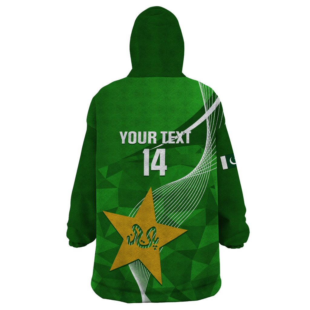 Personalised Pakistan Cricket Wearable Blanket Hoodie Shaheens 2023 Go Champions World Cup - Vibe Hoodie Shop