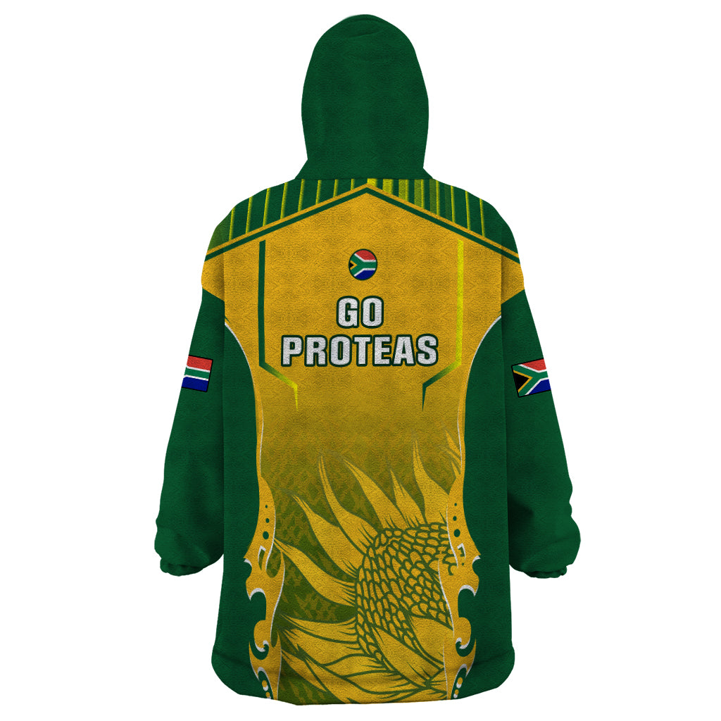 South Africa Cricket Wearable Blanket Hoodie Proteas 2023 Go Champions World Cup - Vibe Hoodie Shop