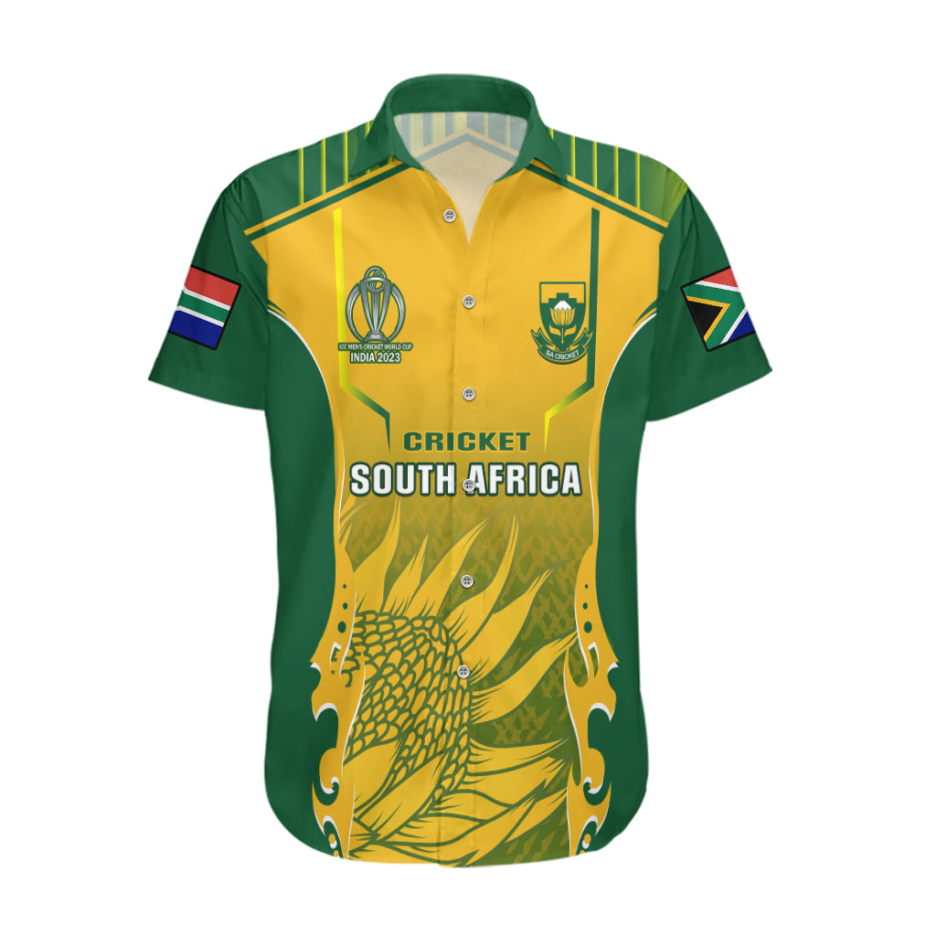 Personalised South Africa Cricket Hawaiian Shirt Proteas 2023 Go Champions World Cup - Vibe Hoodie Shop