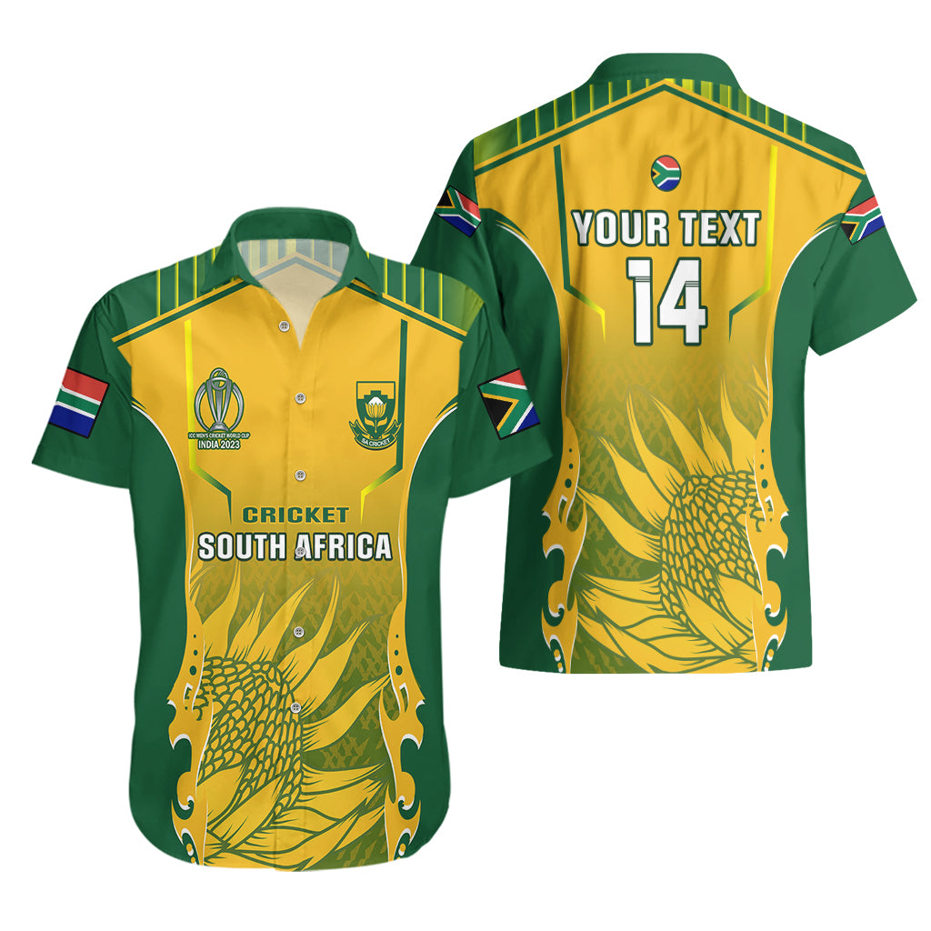 Personalised South Africa Cricket Hawaiian Shirt Proteas 2023 Go Champions World Cup - Vibe Hoodie Shop