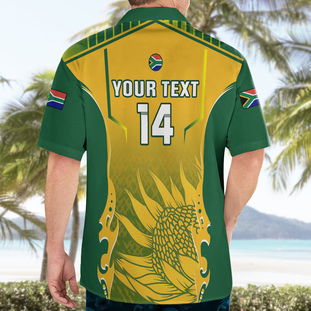 Personalised South Africa Cricket Hawaiian Shirt Proteas 2023 Go Champions World Cup - Vibe Hoodie Shop