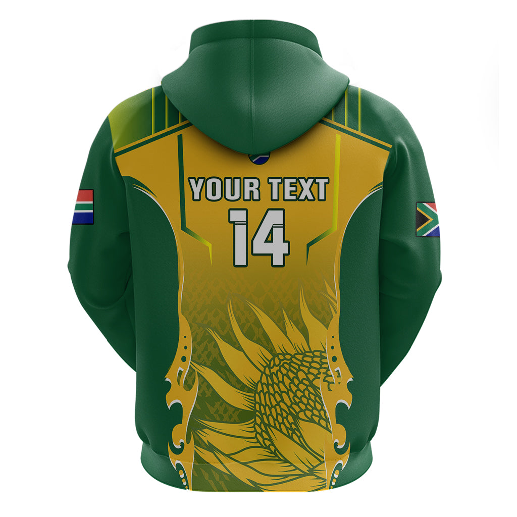 Personalised South Africa Cricket Hoodie Proteas 2023 Go Champions World Cup - Vibe Hoodie Shop