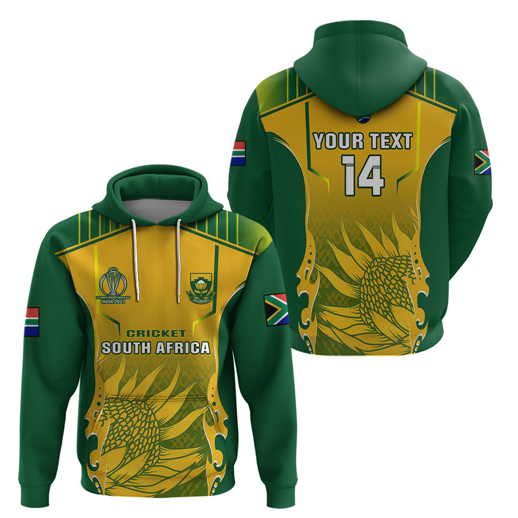 Personalised South Africa Cricket Hoodie Proteas 2023 Go Champions World Cup - Vibe Hoodie Shop