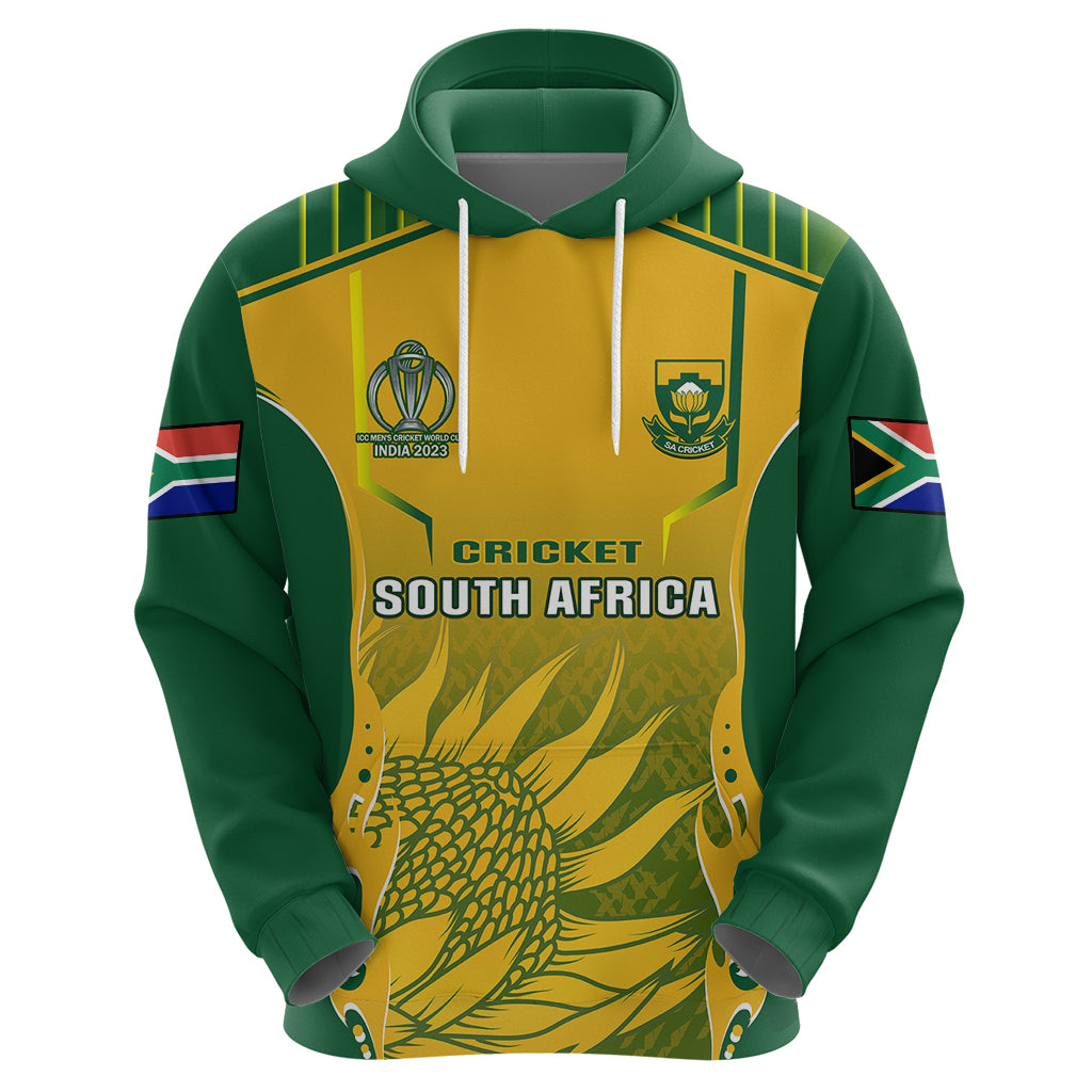 Personalised South Africa Cricket Hoodie Proteas 2023 Go Champions World Cup - Vibe Hoodie Shop