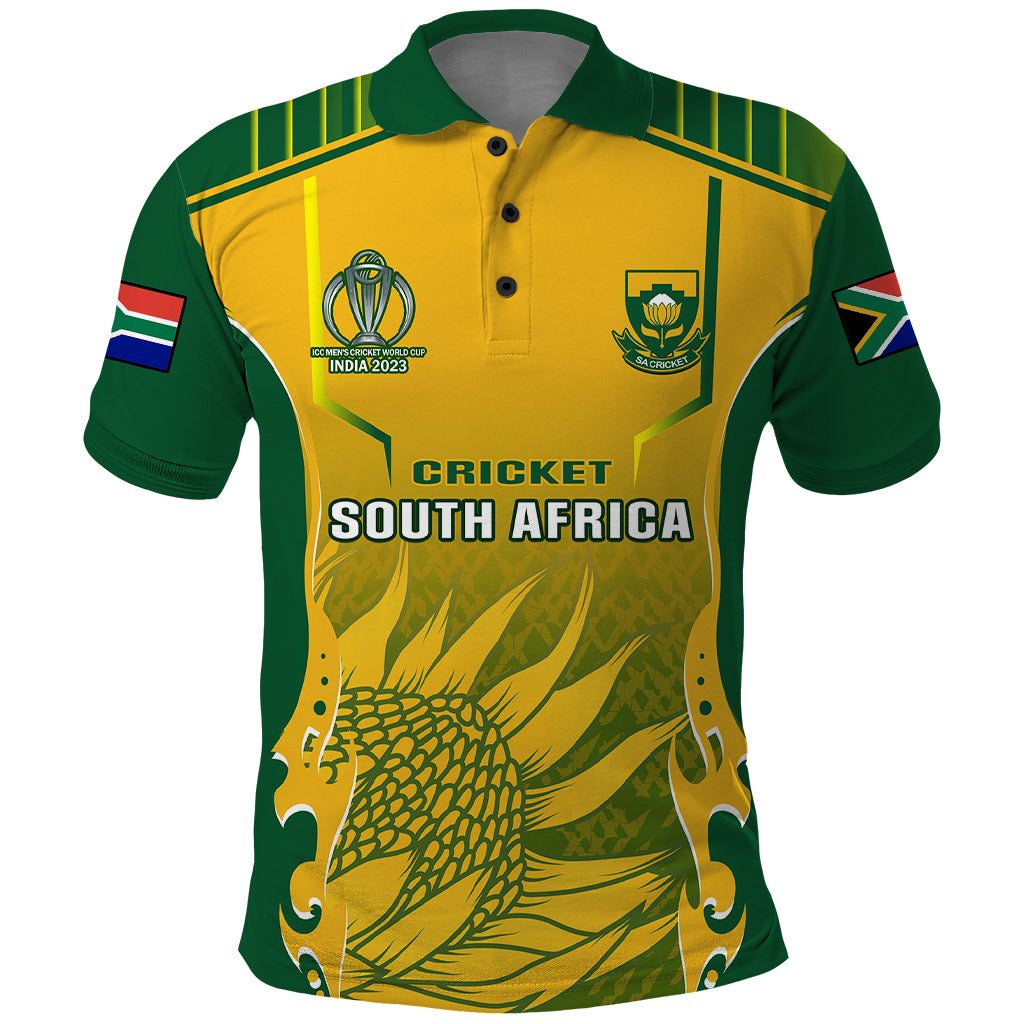 Personalised South Africa Cricket Polo Shirt Proteas 2023 Go Champions World Cup - Vibe Hoodie Shop