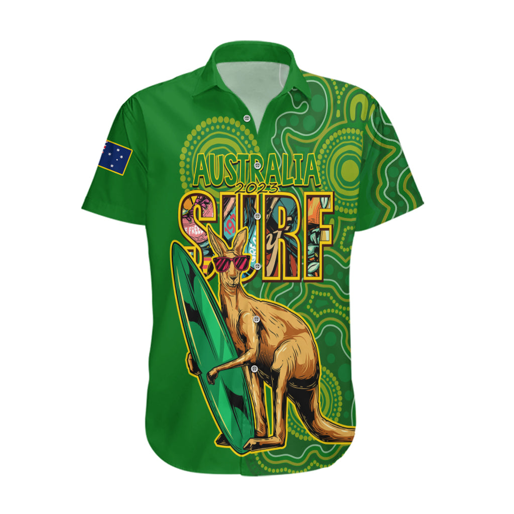 Australia Surf Hawaiian Shirt 2023 Happy Kangaroo Indigenous Artsy - Vibe Hoodie Shop