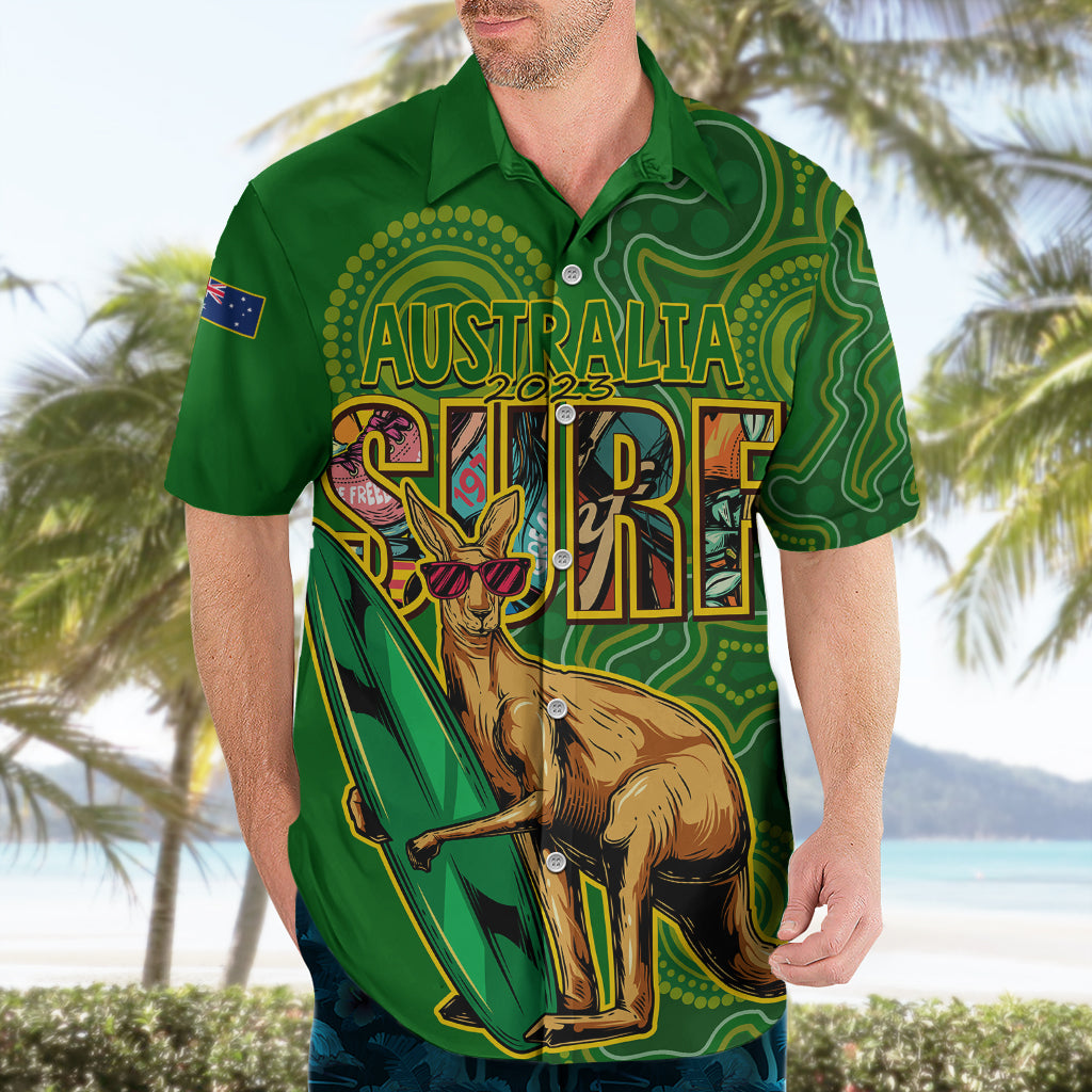 Australia Surf Hawaiian Shirt 2023 Happy Kangaroo Indigenous Artsy - Vibe Hoodie Shop