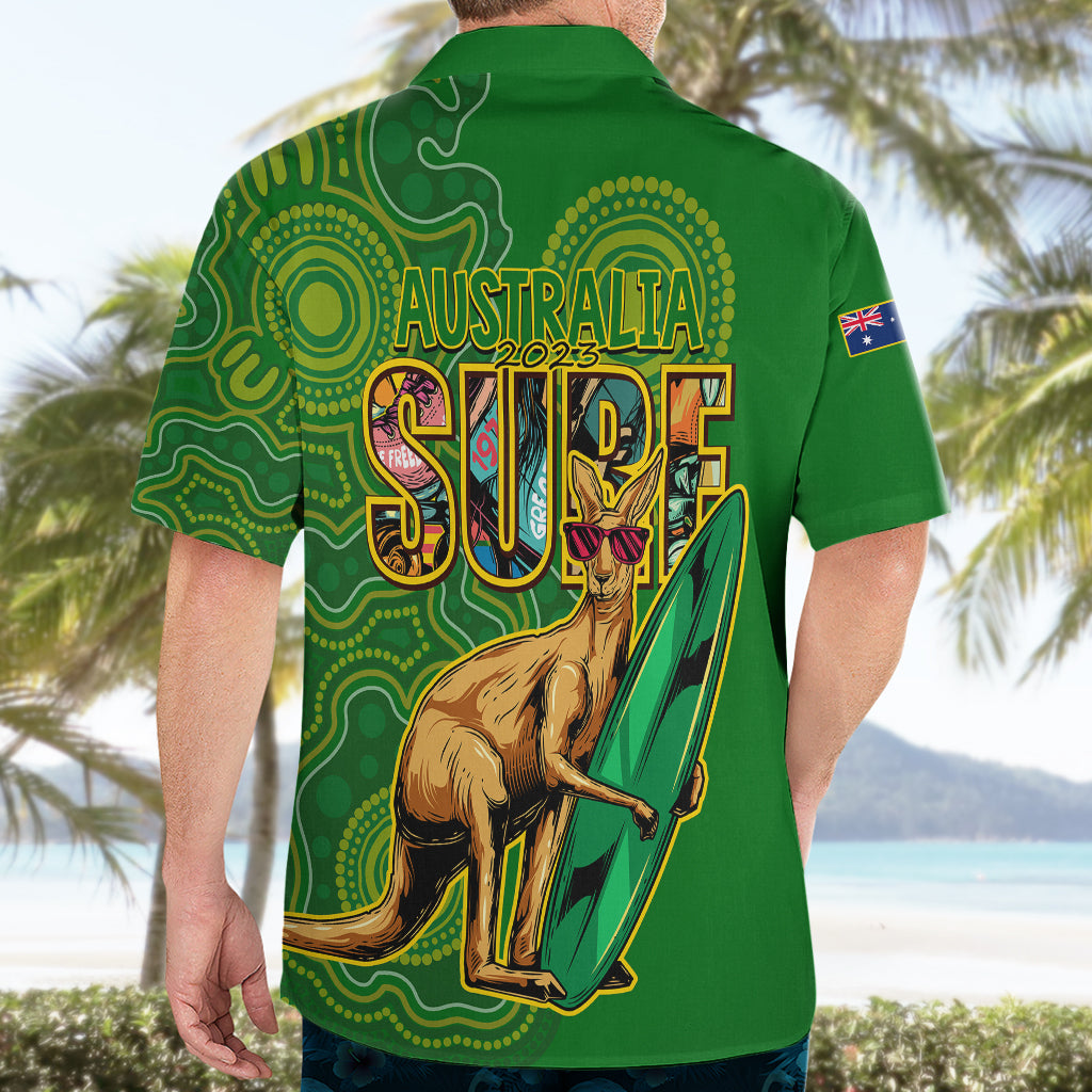 Australia Surf Hawaiian Shirt 2023 Happy Kangaroo Indigenous Artsy - Vibe Hoodie Shop