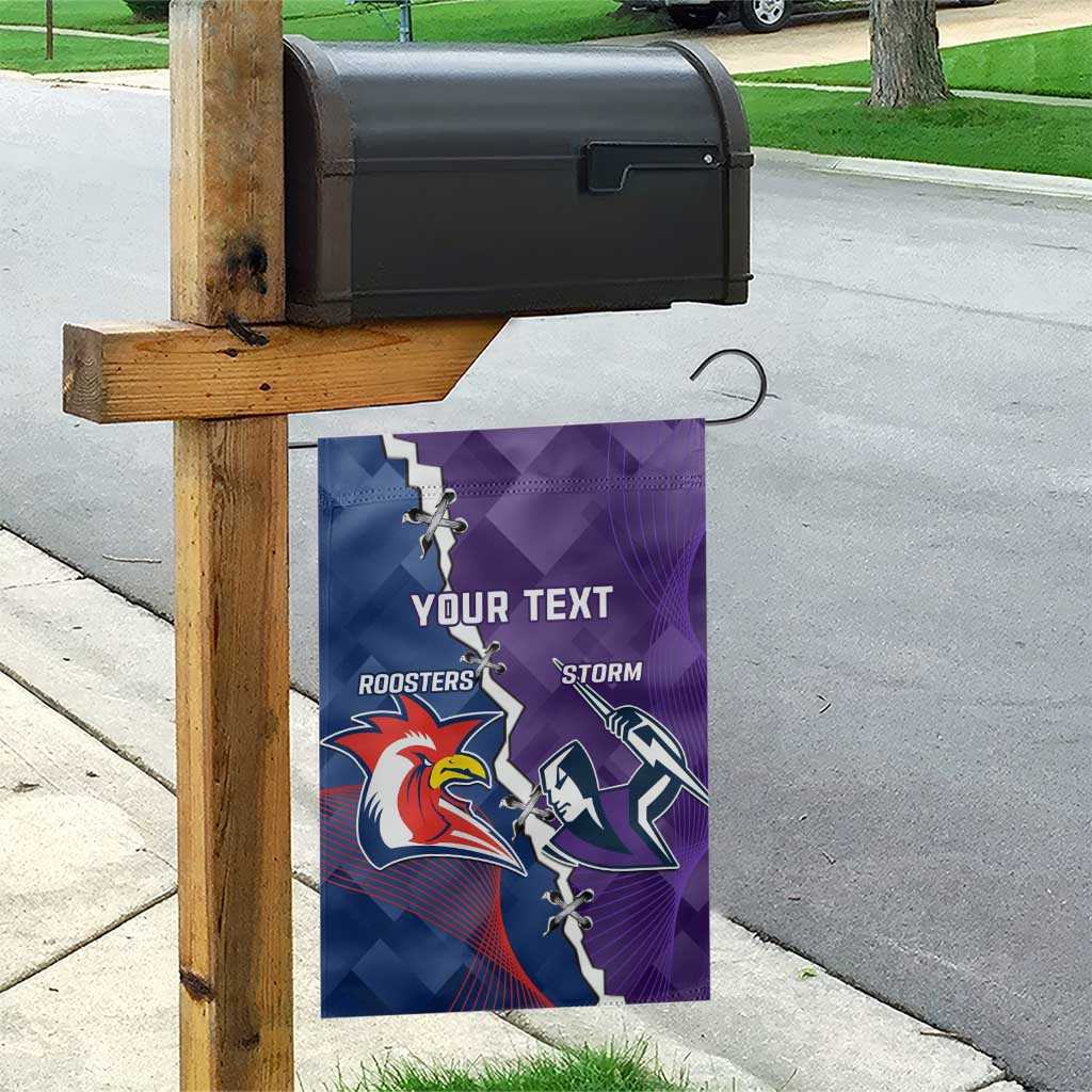 Custom NRL Storm And Roosters Rugby 2024 Garden Flag Go Champions Dynamic Version - Vibe Hoodie Shop