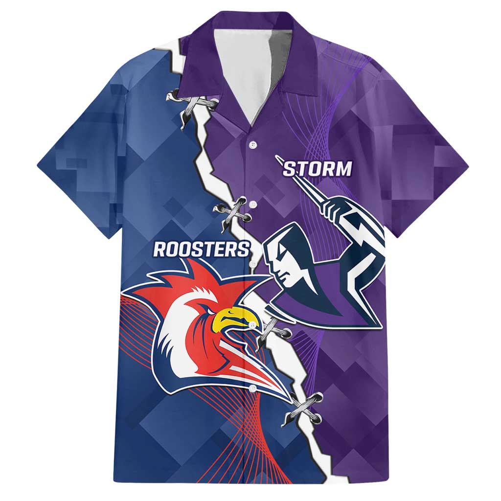 Custom NRL Storm And Roosters Rugby 2024 Hawaiian Shirt Go Champions Dynamic Version - Vibe Hoodie Shop