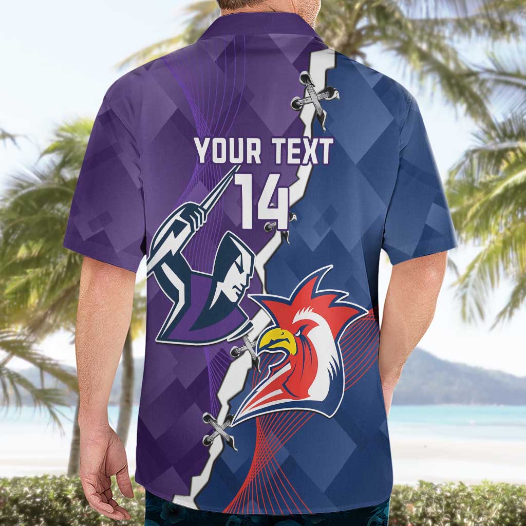 Custom NRL Storm And Roosters Rugby 2024 Hawaiian Shirt Go Champions Dynamic Version - Vibe Hoodie Shop