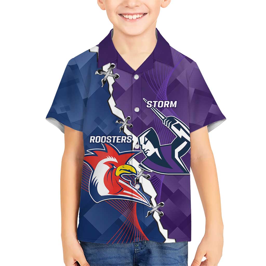 Custom NRL Storm And Roosters Rugby 2024 Hawaiian Shirt Go Champions Dynamic Version - Vibe Hoodie Shop