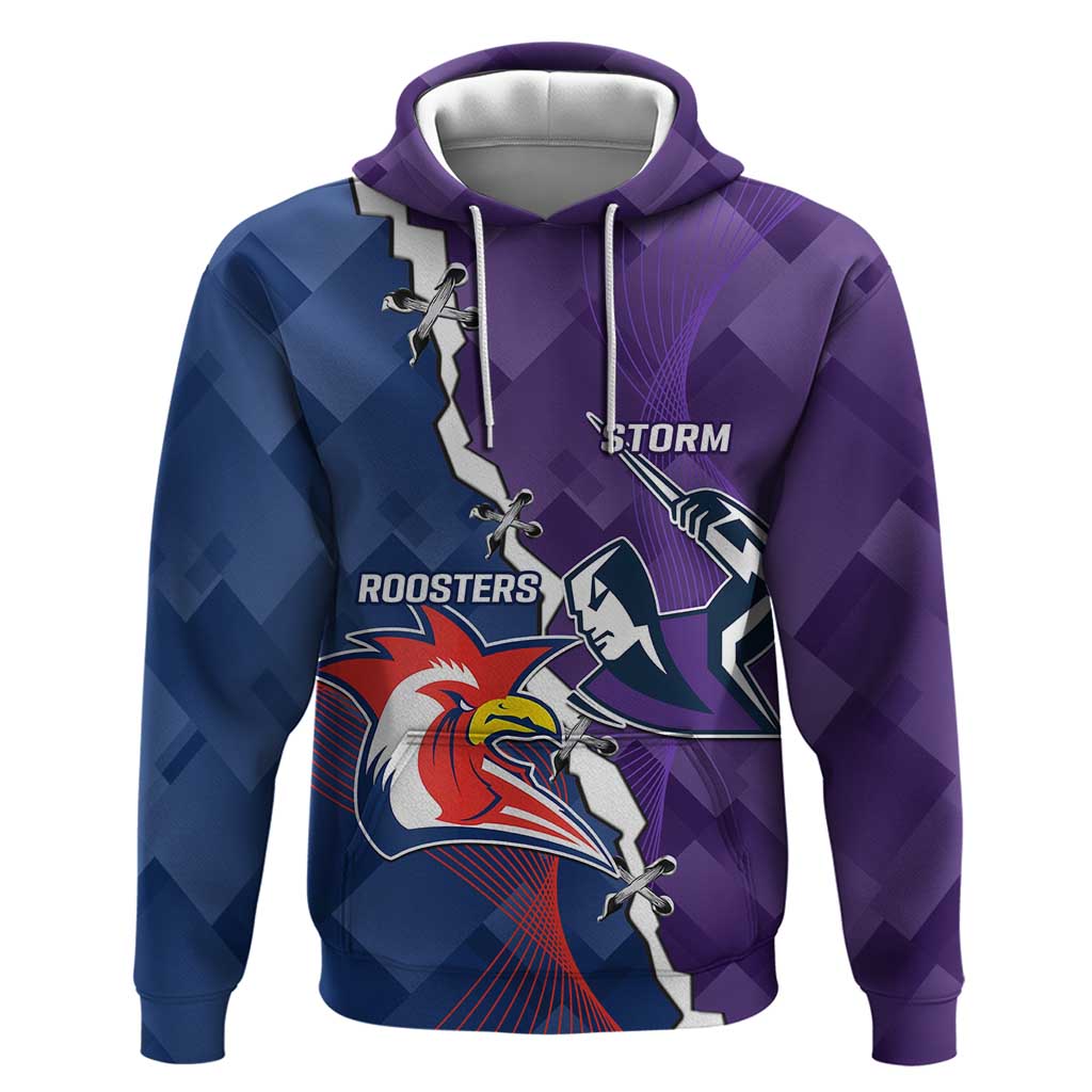 Custom NRL Storm And Roosters Rugby 2024 Hoodie Go Champions Dynamic Version - Vibe Hoodie Shop