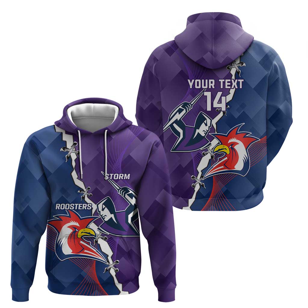 Custom NRL Storm And Roosters Rugby 2024 Hoodie Go Champions Dynamic Version - Vibe Hoodie Shop