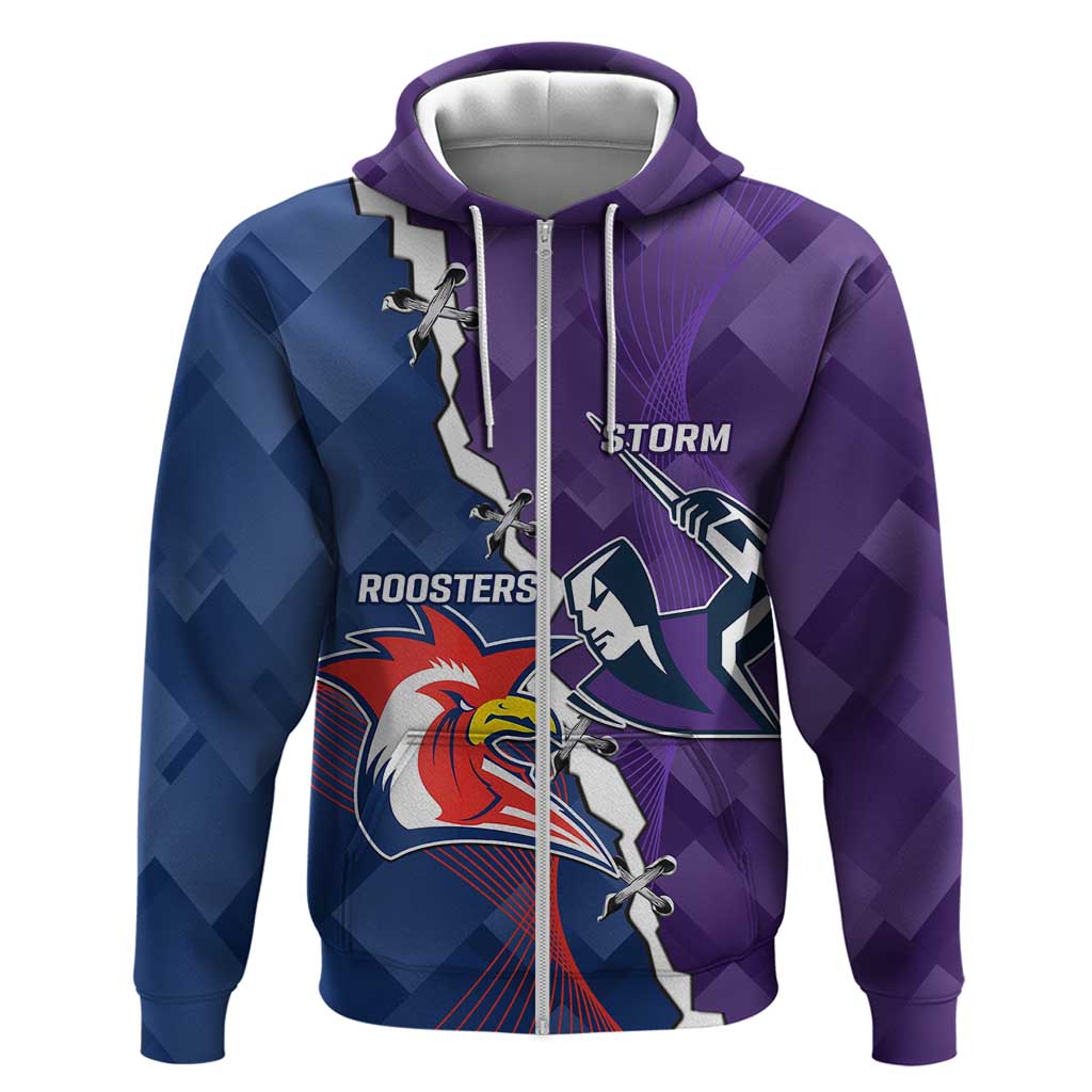 Custom NRL Storm And Roosters Rugby 2024 Hoodie Go Champions Dynamic Version - Vibe Hoodie Shop