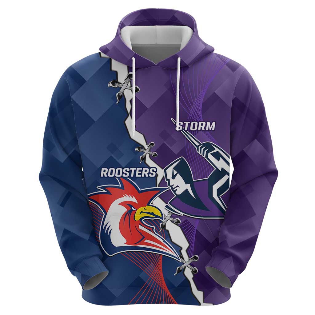 Custom NRL Storm And Roosters Rugby 2024 Hoodie Go Champions Dynamic Version - Vibe Hoodie Shop