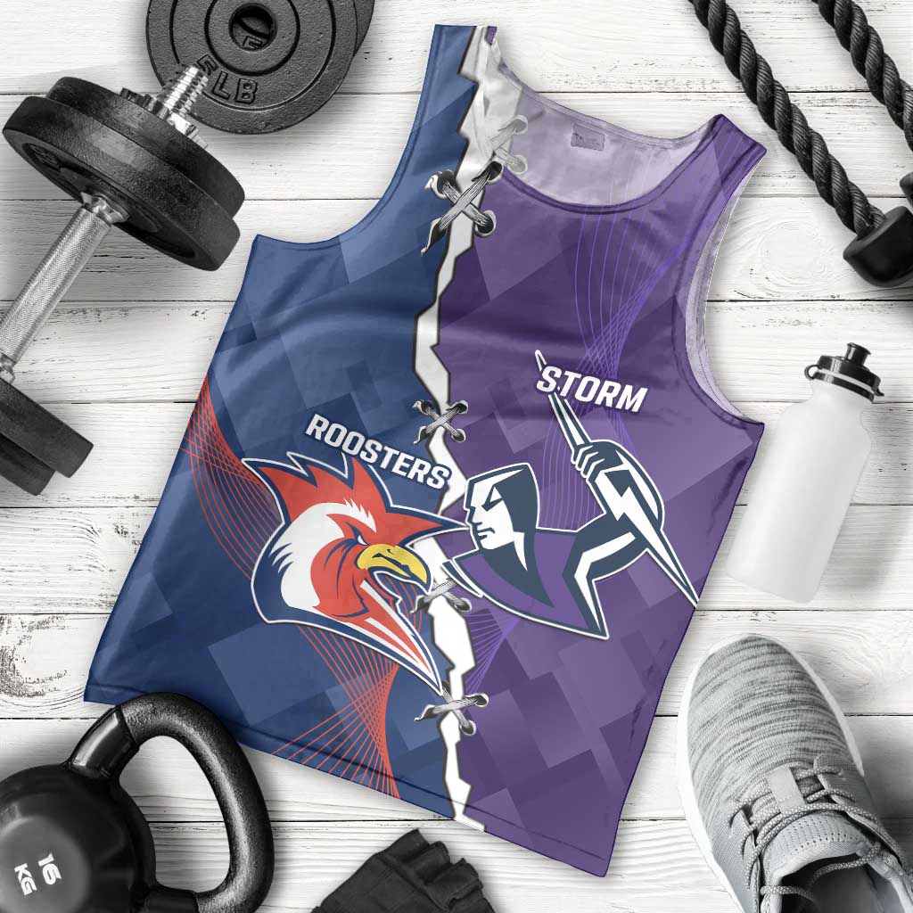 Custom NRL Storm And Roosters Rugby 2024 Men Tank Top Go Champions Dynamic Version - Vibe Hoodie Shop