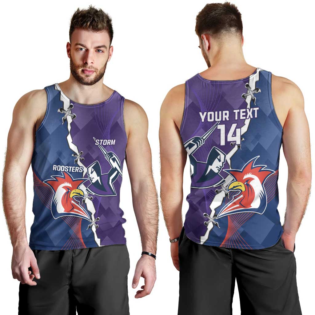 Custom NRL Storm And Roosters Rugby 2024 Men Tank Top Go Champions Dynamic Version - Vibe Hoodie Shop