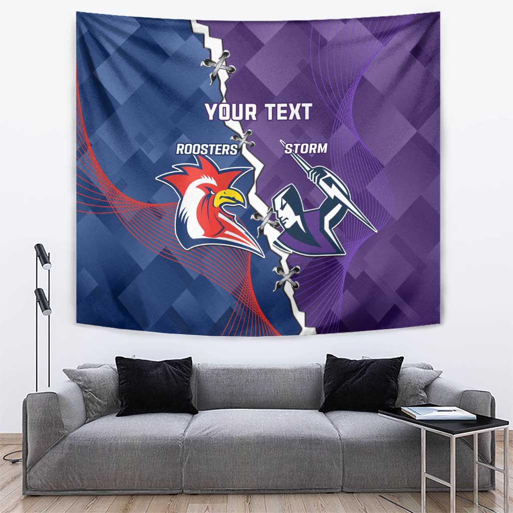 Custom NRL Storm And Roosters Rugby 2024 Tapestry Go Champions Dynamic Version - Vibe Hoodie Shop