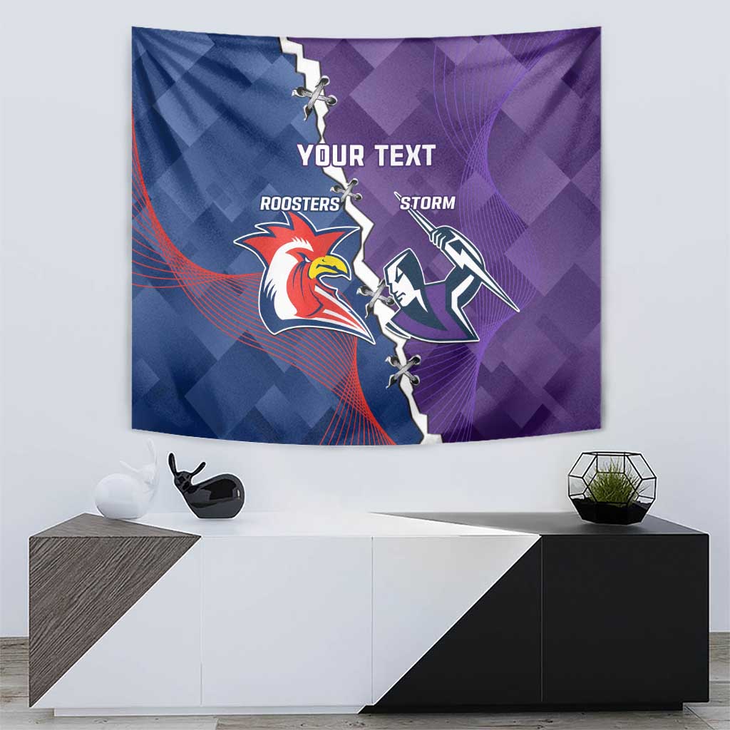 Custom NRL Storm And Roosters Rugby 2024 Tapestry Go Champions Dynamic Version - Vibe Hoodie Shop